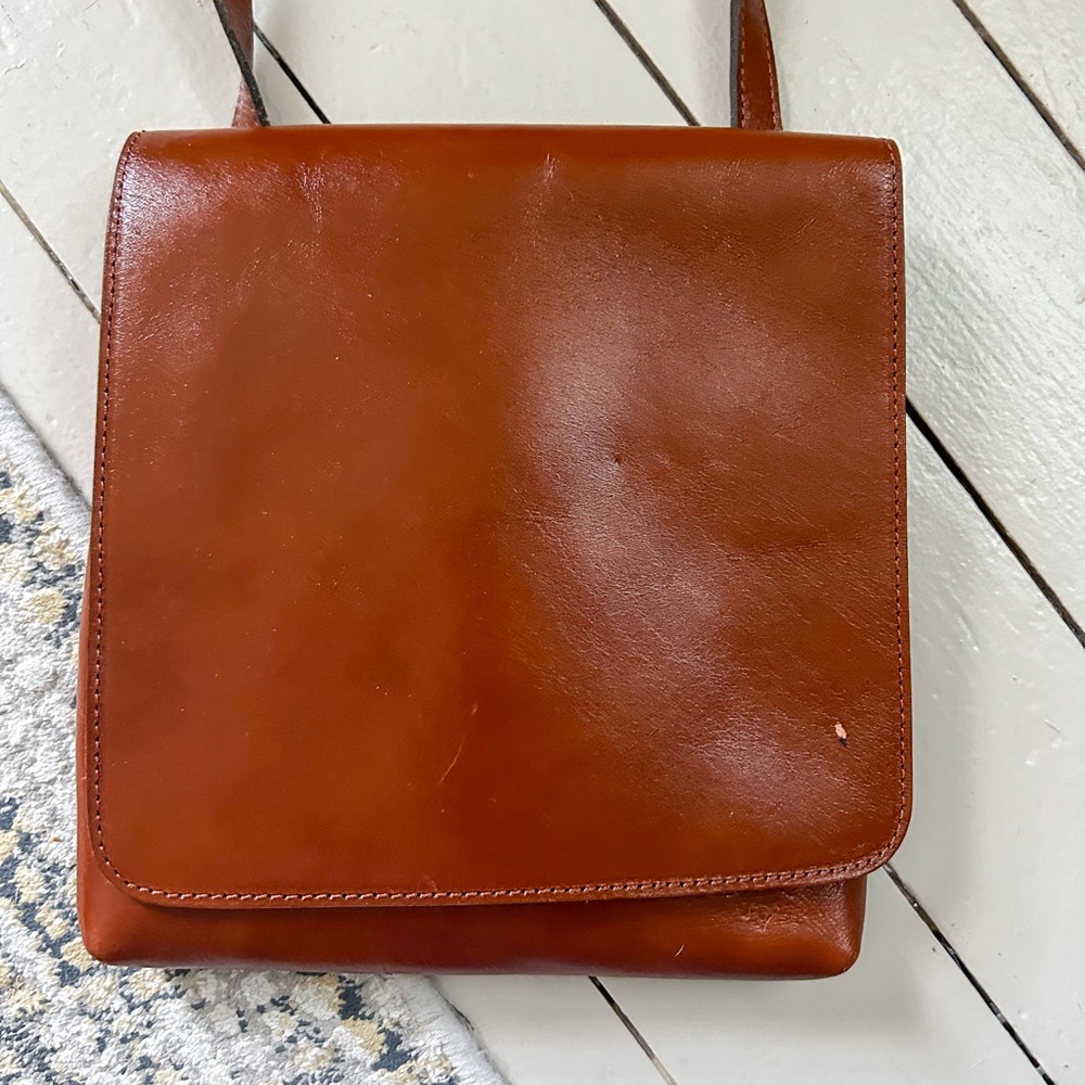 Patricia Nash - genuine leather crossbody bag - cognac